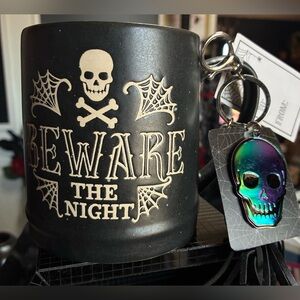 Black Skull Mug with Keychain